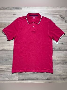 Amazon Essentials Mens 100% Cotton Short Sleeve Pique Polo‎ Shirt Small Red